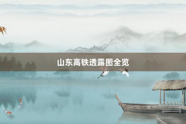 山东高铁透露图全览